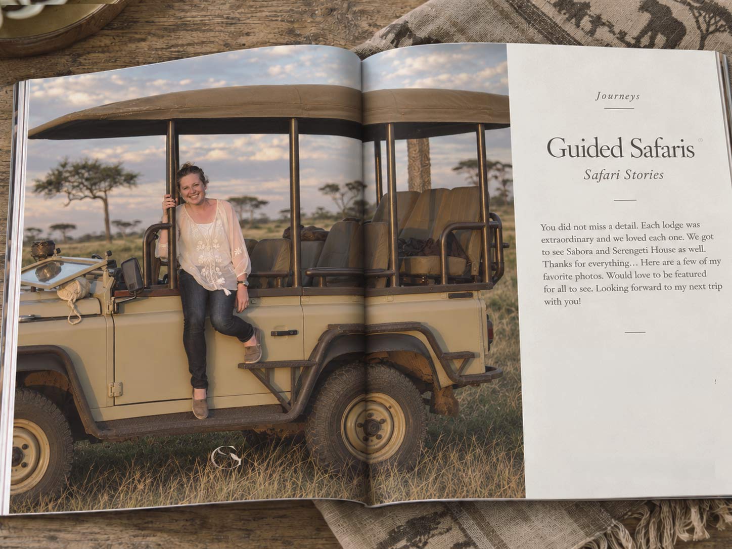 The Guided Safaris® Safari Stories journal, the Kessler family on its cover
